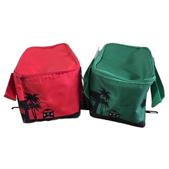 NEW Trader Joe's MINI Insulated Tote Bag Set of 2 - 1 Red & 1 Green Mini Tote - Picture 4 of 16